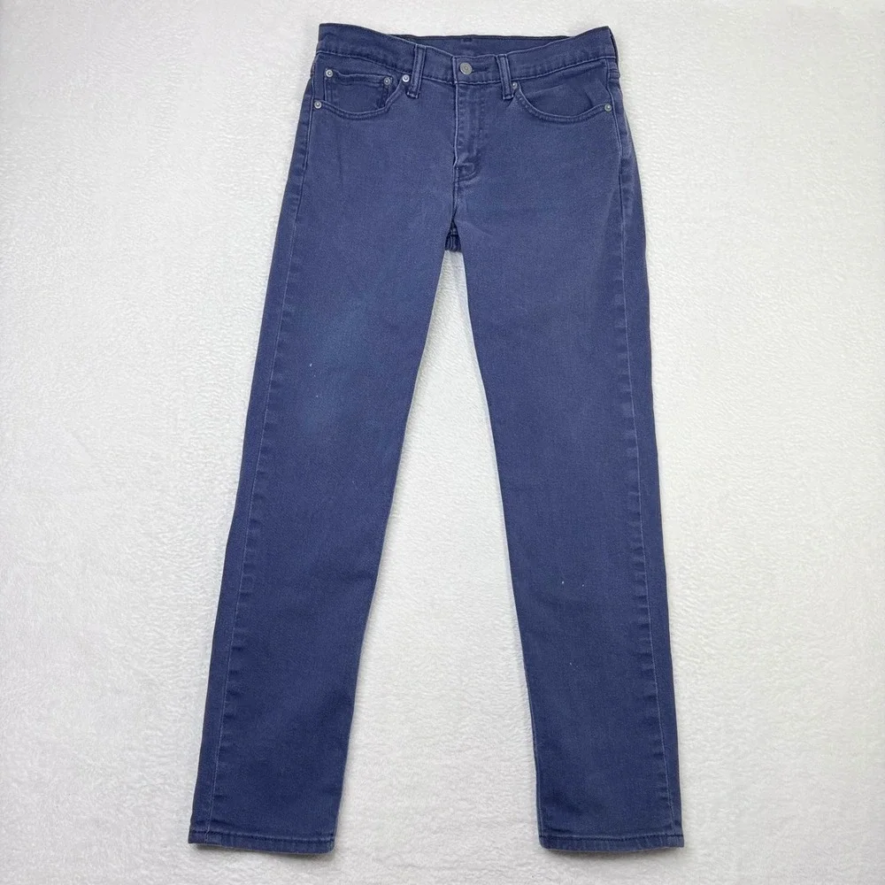 Levis 511 Slim Fit Jeans Mens 31x32 Navy Blue Stretch Denim Pants SPOTS See Pics